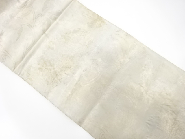 JAPANESE KIMONO / ANTIQUE FUKURO OBI / SILK / WOVEN FLOWER ARABESQUE